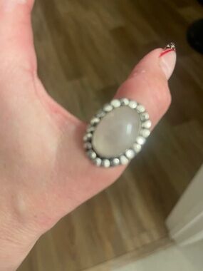 Sterling Silver Oval Moonstone Cocktail Ring - White